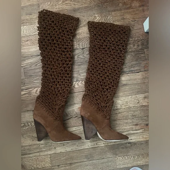 Saint Laurent Suede Twine Niki 105 Boot - Picture 6 of 14